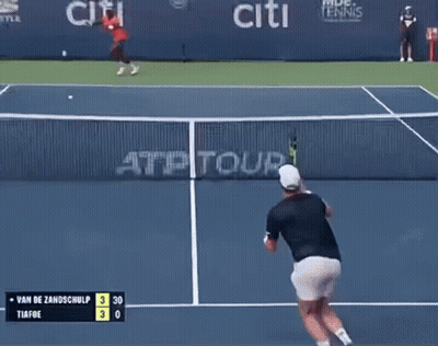 A Tennis Court With The Word Citi On The Back GIF