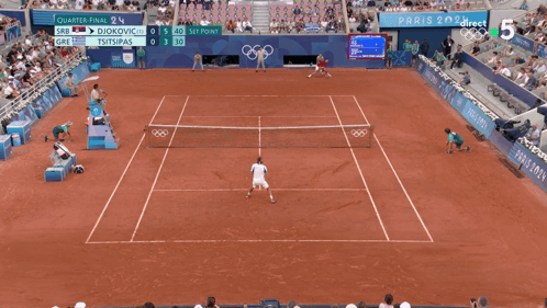 A Tennis Match Is Being Played At The Olympics In Paris GIF