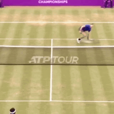 A Tennis Match Is Being Played On A Court That Says Atptour GIF