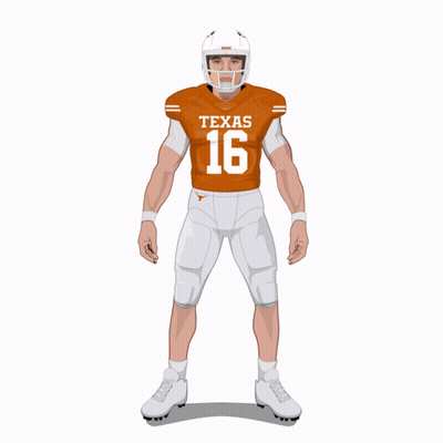 A Texas Football Player With The Number 16 On Their Jersey GIF