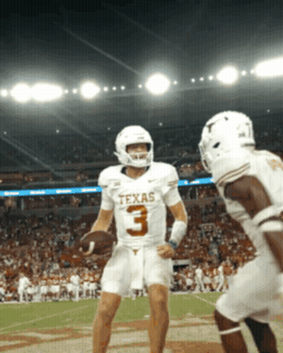 A Texas Football Player With The Number 3 On His Shirt GIF