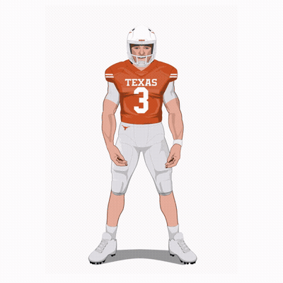 A Texas Football Player With The Number 3 On His Shirt GIF