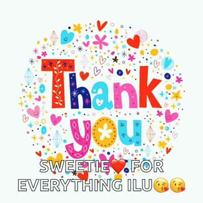 A Thank You Greeting Card With Hearts And Flowers GIF