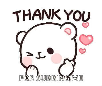 A Thank You Sticker With A Teddy Bear And Hearts GIF