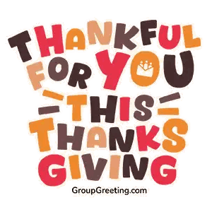 A Thankful For You = This Thanks Giving Sign Sticker