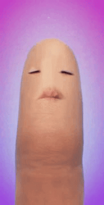 A Thumb With A Funny Face On It Is Making A Funny Face . GIF