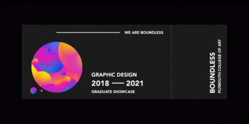 A Ticket For A Graphic Design Graduate Showcase GIF