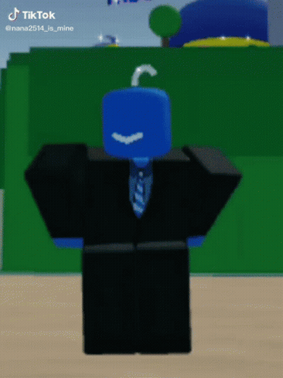 A Tiktok Video Of A Blue Roblox Character GIF
