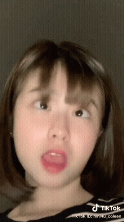 A Tiktok Video Of A Girl With Her Mouth Open GIF