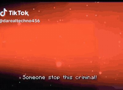 A Tiktok Video With A Red Background And The Words Someone Stop This Criminal GIF