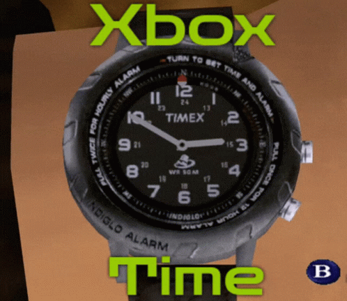 A Timex Watch With The Words Xbox Time Written On It GIF