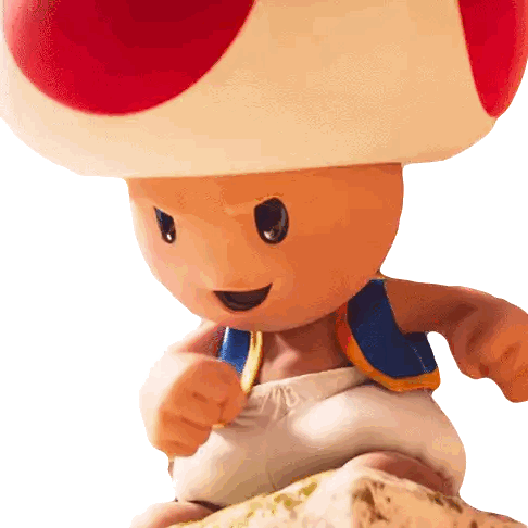 A Toad With A Red And White Hat And Blue Vest Sticker