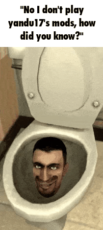 A Toilet With A Man 'S Face Sticking Out Of It GIF
