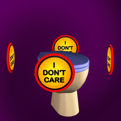 A Toilet With Stickers That Say If You Don T Like It I Don T Care GIF
