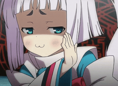 A Tokyo Mx Anime Character With White Hair And Blue Eyes Making A Face GIF