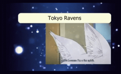 A Tokyo Ravens Advertisement With A Picture Of A Fox 'S Ears GIF