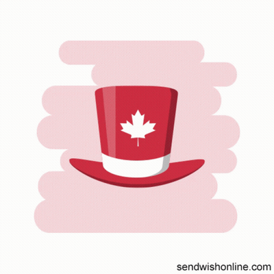 A Top Hat With A Maple Leaf On It GIF