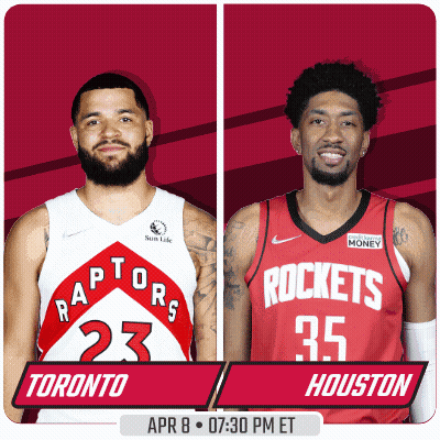 A Toronto Raptors And Houston Rockets Game Is Scheduled For April 8 At 7:30 Pm Et GIF