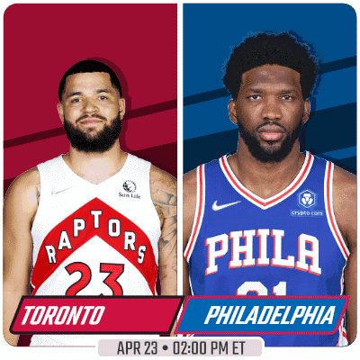 A Toronto Raptors Player And A Philadelphia Flyer GIF