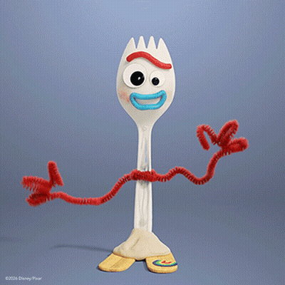A Toy From The Movie Toy Story 4 With A Pipe Cleaner Leg GIF
