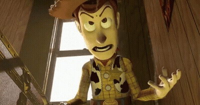 A Toy Story Character With A Cowboy Hat On GIF