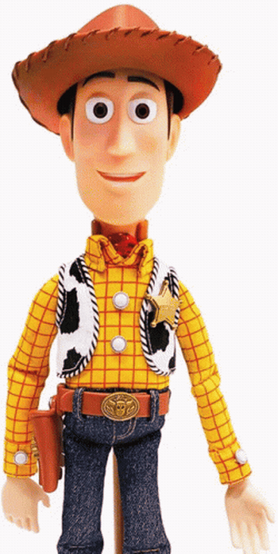 A Toy Story Woody Doll With A Cowboy Hat GIF