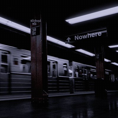 A Train Is Going To Nowhere At A Subway Station GIF