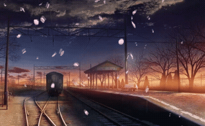 A Train Is Pulling Into A Train Station With A Sign That Says ' Aomori ' On It GIF