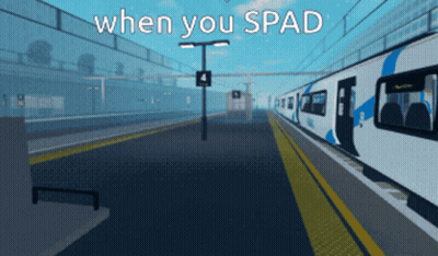 A Train Station With The Words " When You Spad " Written Above It GIF