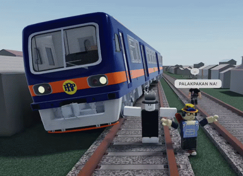 A Train With The Letter Hp On The Front Of It GIF