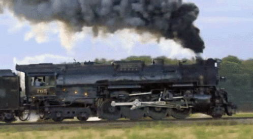 A Train With The Number 705 On The Front Of It GIF