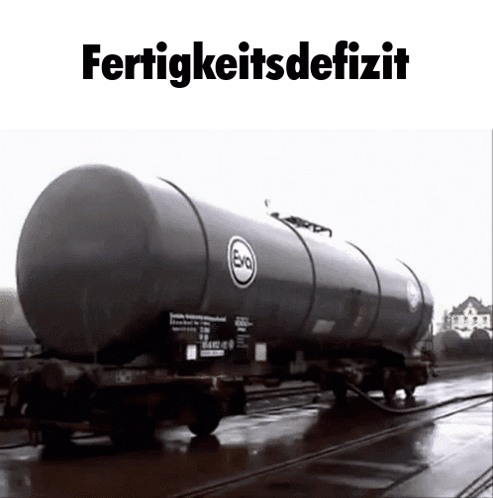 A Train With The Word Fertigkeitsdefizit On The Bottom GIF