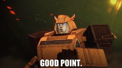 A Transformer Robot Is Saying `` Good Point '' . GIF