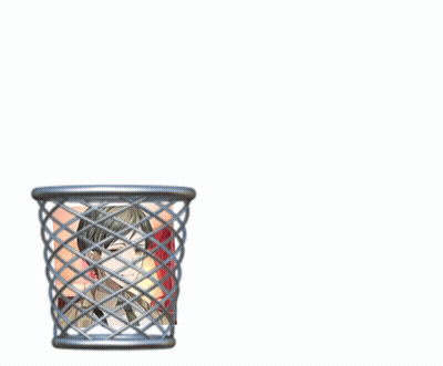 A Trash Can Next To A Picture Of A Boy GIF