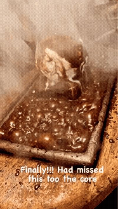 A Tray Of Food With The Words Finally Had Missed This Too The Core At The Bottom GIF