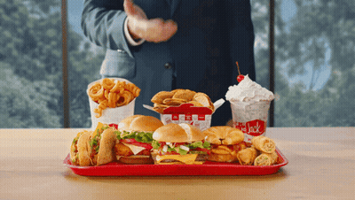 A Tray Of Jack In The Box Fast Food Items GIF