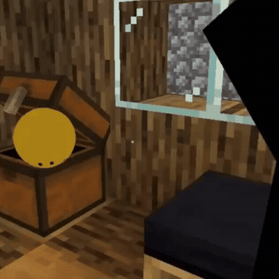 A Treasure Chest In A Minecraft Game With A Gold Coin Inside GIF