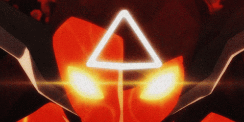 A Triangle With A Arrow Pointing Up Is On A Red And Black Background GIF