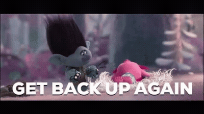 A Troll And A Pink Troll Are Standing Next To Each Other In A Scene From The Movie Trolls . GIF