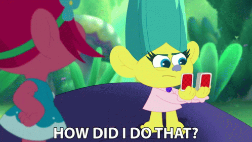 A Troll Holding A Pair Of Playing Cards With The Words How Did I Do That Below It GIF