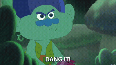 A Troll Says Dang It In A Green Background GIF