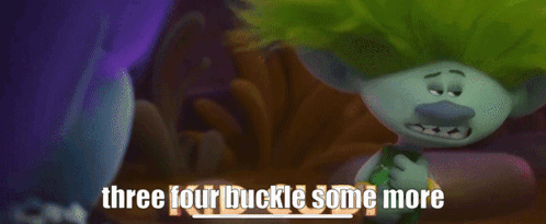 A Troll Says Three Four Buckle Some More In A Cartoon GIF