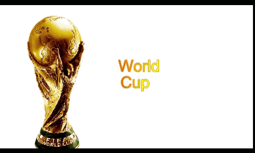 A Trophy For The Fifa World Cup Stands In Front Of A Toilet GIF