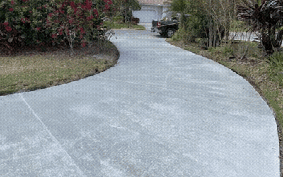 A Truck Is Parked On The Side Of A Curved Driveway GIF