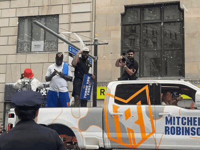 A Truck With The Name Mitchel Robinson On The Side GIF
