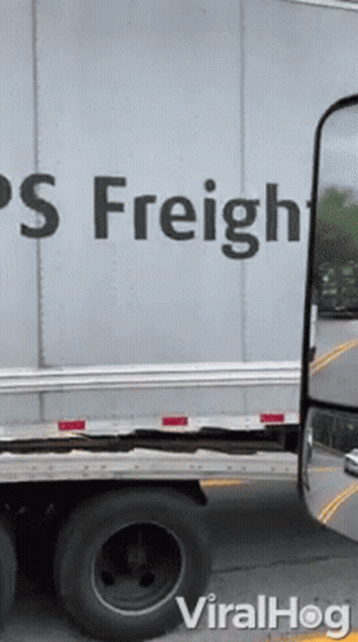 A Truck With The Word Freight On The Side GIF