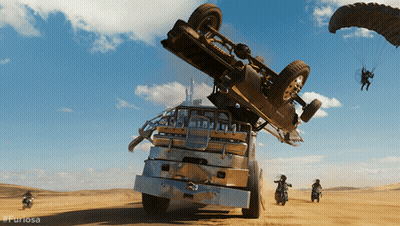 A Truck With The Word Furiosa On The Bottom GIF