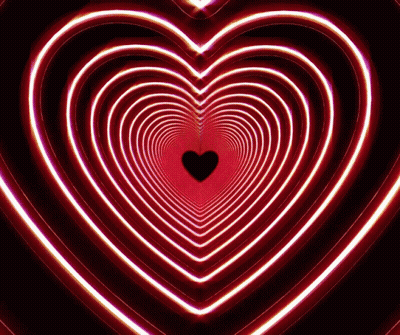 A Tunnel In The Shape Of A Heart With A Black Heart In The Middle GIF