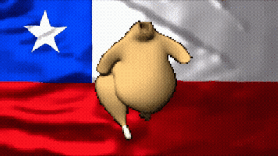 A Turkey Is Dancing In Front Of A Flag Of Texas GIF