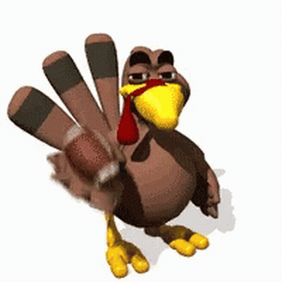 A Turkey With A Football In Its Beak GIF